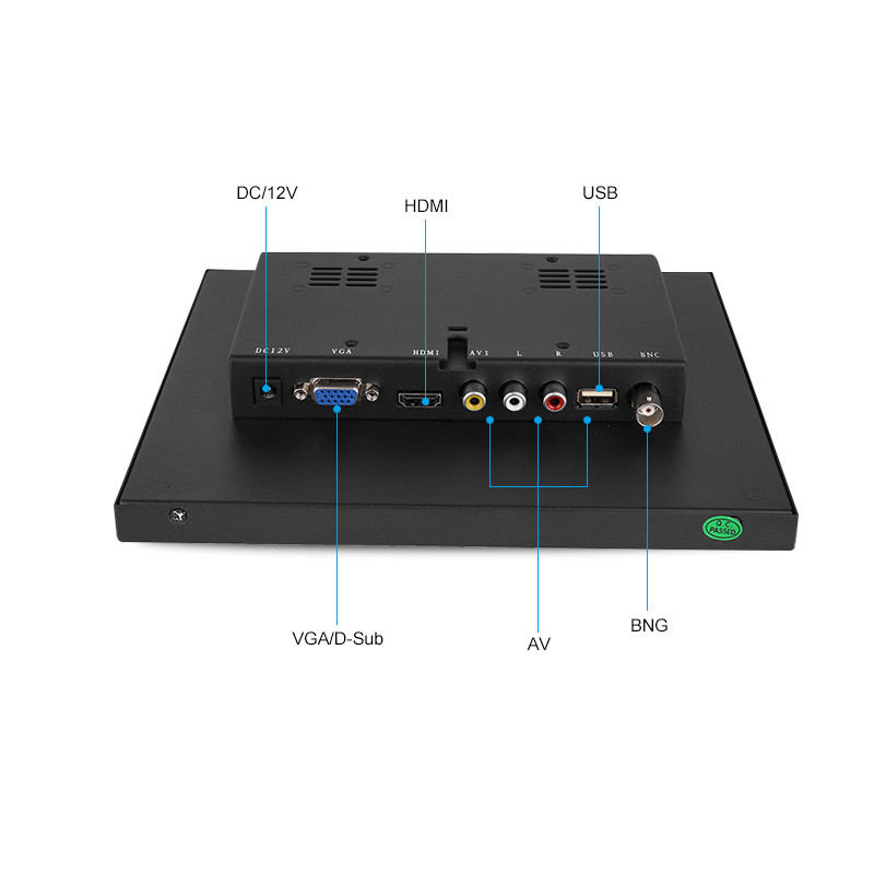 Caja metálica de Polcd pantalla táctil integrada función multi industrial del monitor LCD de 10 pulgadas