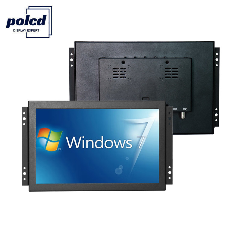 Polcd TFT LCD Display Monitor de pantalla táctil industrial de 10,1 pulgadas Alto brillo IP65 Negro
