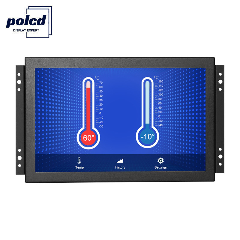 Polcd monitor TFT de pantalla táctil de 10 pulgadas, marco abierto del monitor LCD industrial de HDMI VGA LED