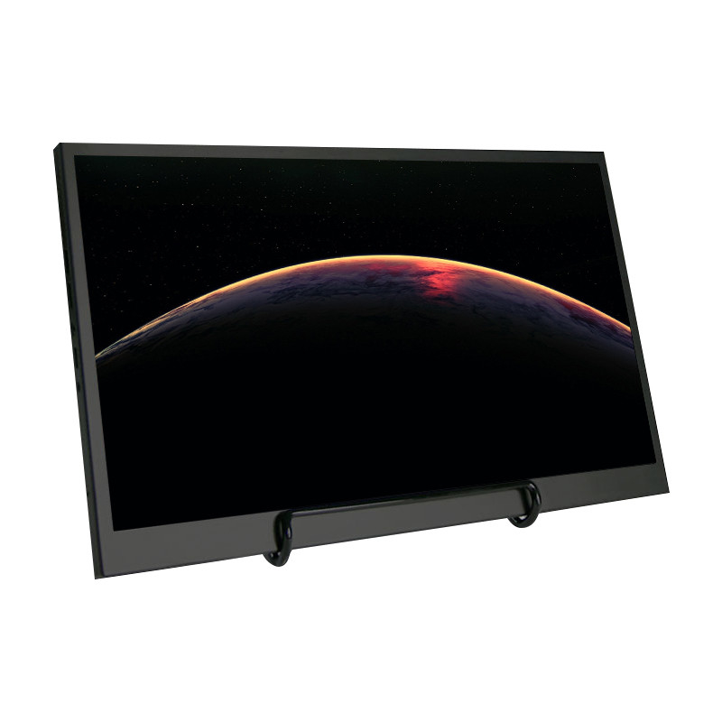 Resolución de encargo de la exhibición de pantalla de la pulgada LED del monitor LCD portátil del negro de Polcd VGA HDMI