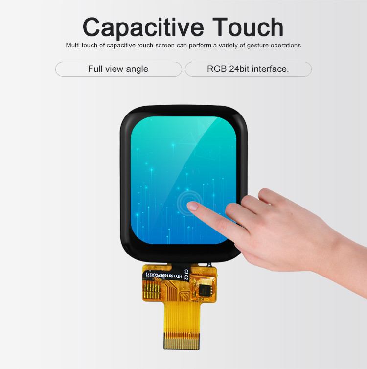 Polcd 1.69 pulgadas 240x280 Panel táctil capacitivo Ángulo de visión completo Módulo LCD para Smart Watch