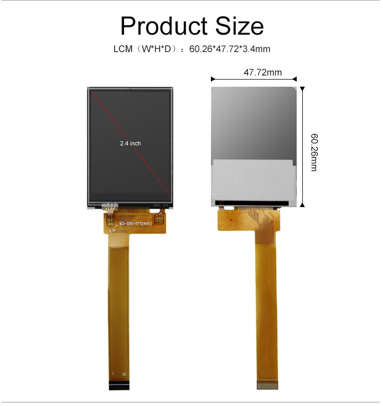 La dirección de la visión de Polcd 12 0' reloj colorea 262k las pantallas táctiles pequeño 2.4inch