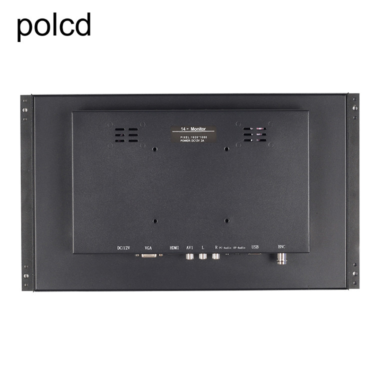 Monitor LCD industrial HD 1920x1080 de Polcd 14 de la caja metálica completa de la pulgada con el marco abierto
