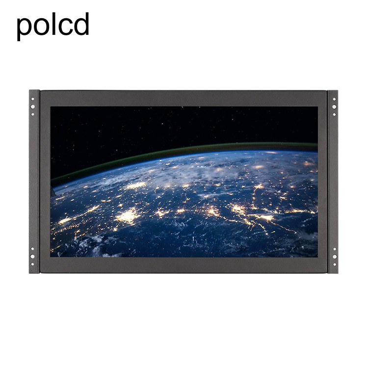 Puerto industrial integrado montado en la pared del monitor LCD IPS HDMI VGA de la pulgada del metal de Polcd 15,6