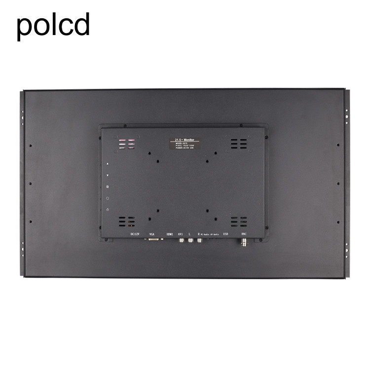 Polcd industrial caja de aluminio del metal plano puro de la pantalla táctil del monitor LCD de 21,5 pulgadas