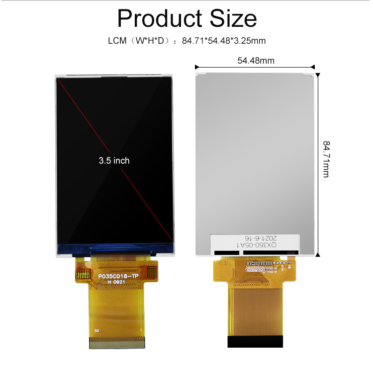 3Modulo de panel LCD de 5 pulgadas 320x480 RGB Spi Interfaz a todo color Tft Lcm Display Polcd
