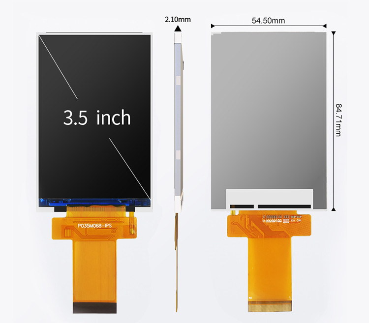 Ili9488 Tft pantalla táctil Polcd 3.5 pulgadas módulo de LCD 320x480 Ips ángulo de visión Interfaz Rgb