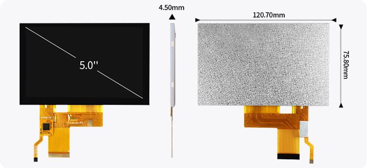 5 pulgadas Tft Lcd capacitiva pantalla táctil de alto brillo 800x480 Resolución Interfaz Rgb Ips