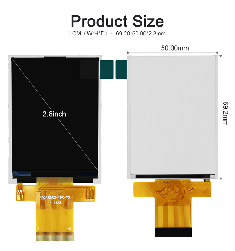 Polcd MCU 9 BIT 2,8 pulgadas Lcd Tft Display 240X320 Tft Color Screen Commercial