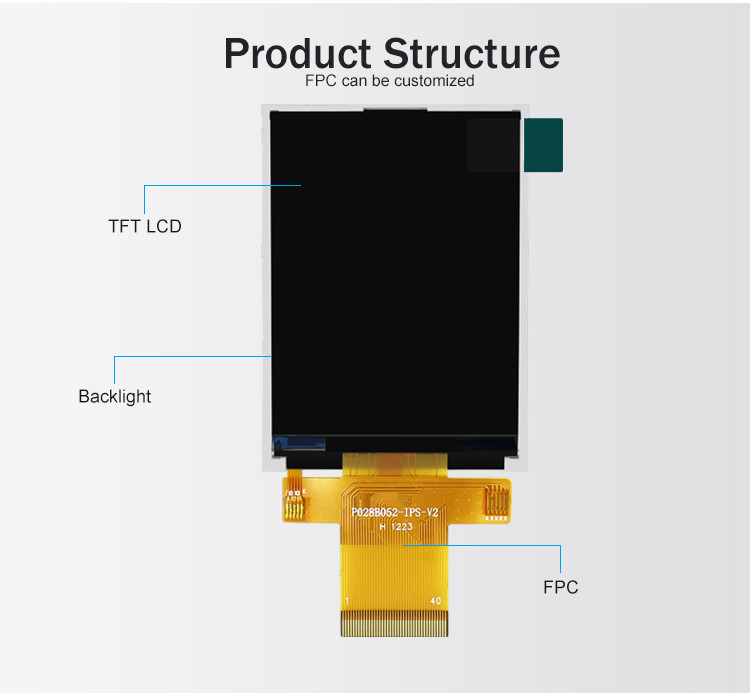 Polcd MCU 9 BIT 2,8 pulgadas Lcd Tft Display 240X320 Tft Color Screen Commercial