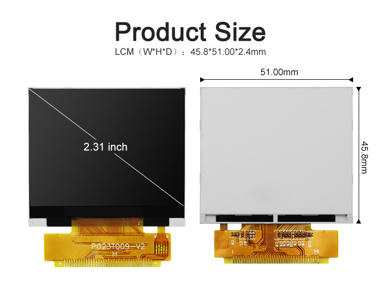 Polcd 2.31 pulgadas 320x240 Resolución 8080 Interfaz MCU ILI9342C Modulo de pantalla LCD a color