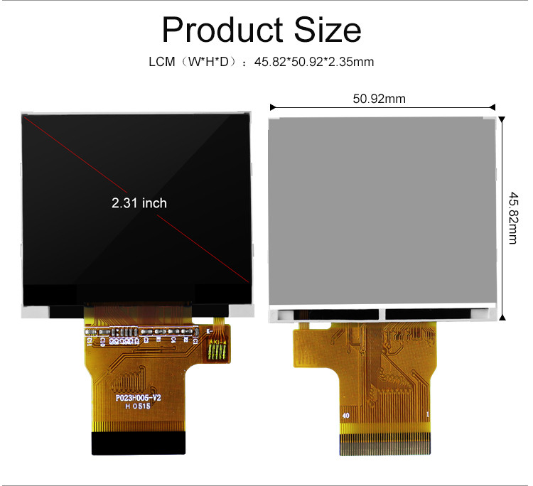 Polcd Color 262K 2,31 pulgadas Pantalla cuadrada 300 Nit 320x240 tft pantalla LCD