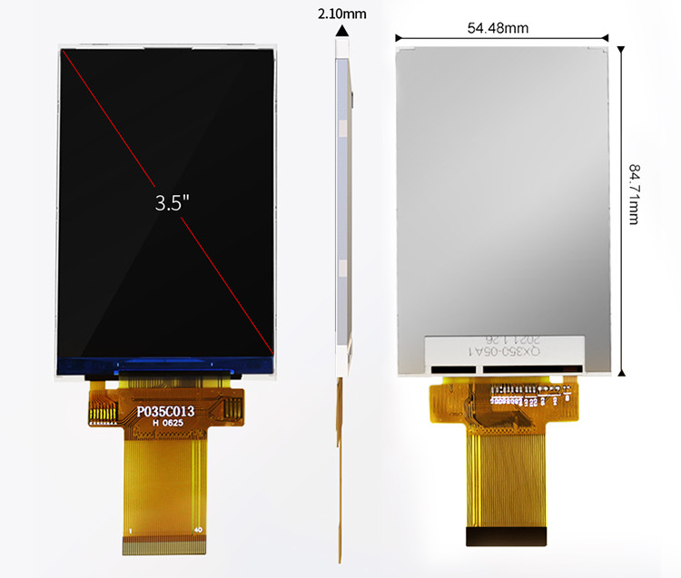 Polcd 320x480 3.5 pulgadas de panel TFT con interfaz paralela de 8 / 9 / 16 / 18