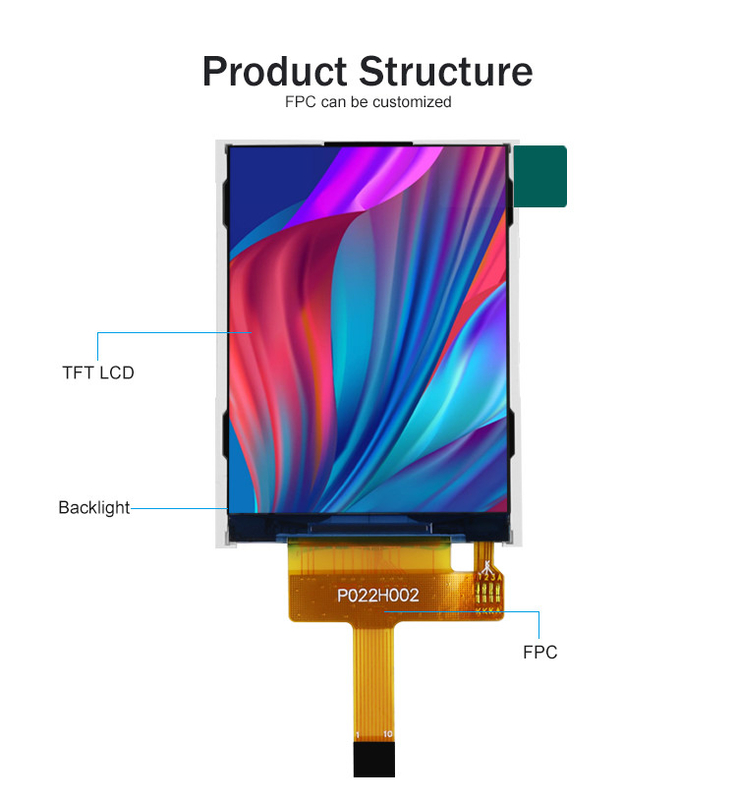 Polcd 44.64mm Modulo de pantalla táctil de 2.2 pulgadas Tft Spi 240x320 Raspberry Pi