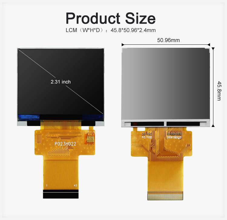 Polcd Negro 320*240 RGB TFT Display de 18 bits Alto brillo Panel LCD de 2,31 pulgadas