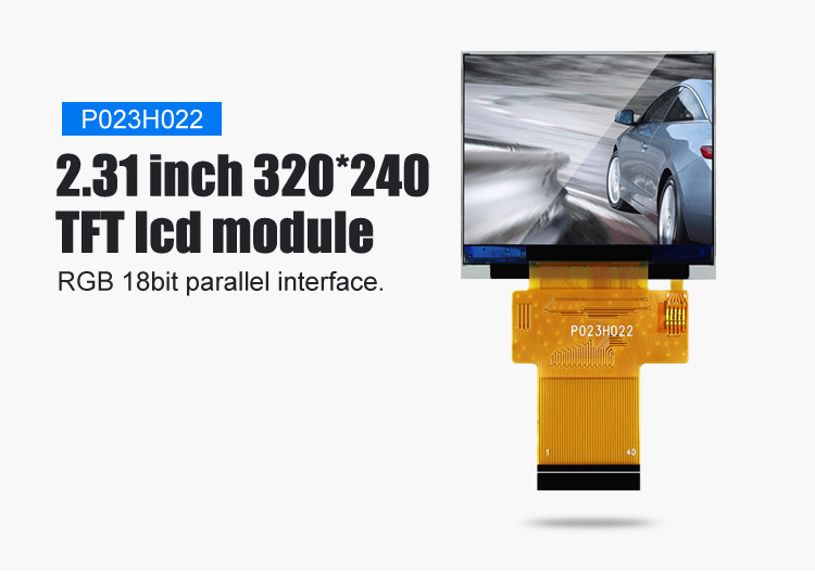 Polcd Negro 320*240 RGB TFT Display de 18 bits Alto brillo Panel LCD de 2,31 pulgadas