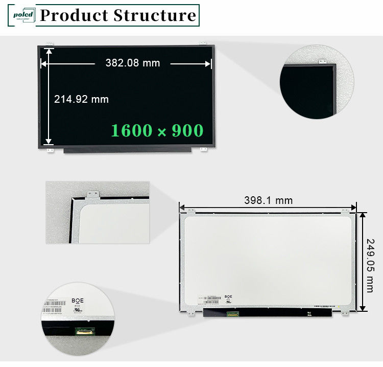 17.3 pulgadas Tft Lcm Módulo original NT173WDM-N17 30pin 220 Nit 1600x900 EDP pantalla de ordenador portátil LED