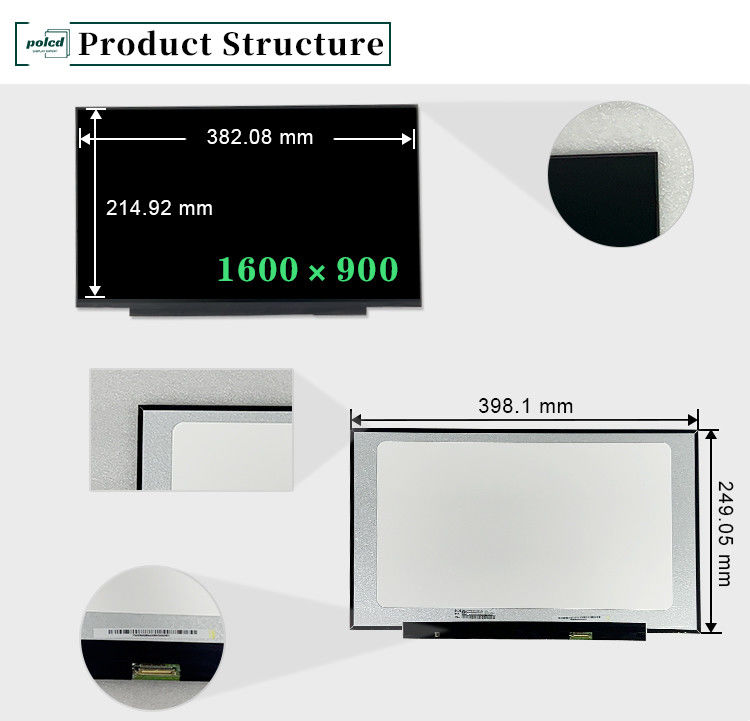 17.3 pulgadas Original NT173WDM-N23 1600x900 Transmisor eDP 60Hz 30 pines Panel de pantalla LCD de reemplazo para portátil