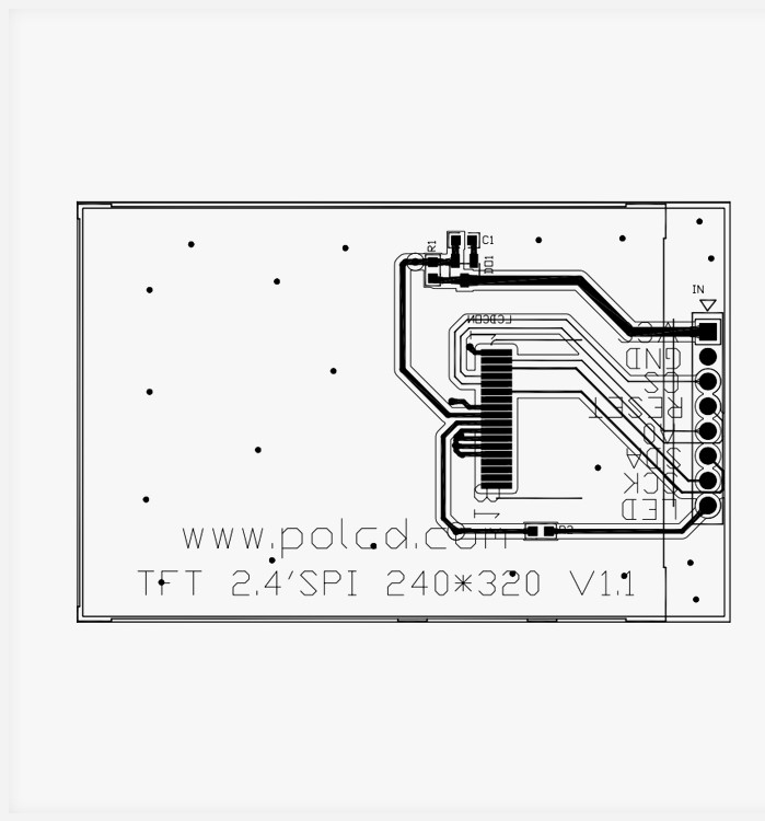 Polcd RoHS Color 262K Lcd Tft Panel táctil ST7789V2 Tft de 2,4 pulgadas