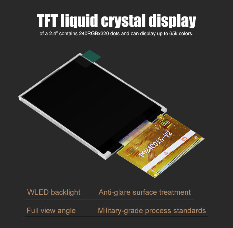 Polcd ILI9341V Módulo TFT LCD 2,4 pulgadas Tft Spi 240x320 8080 MCU 8 bits