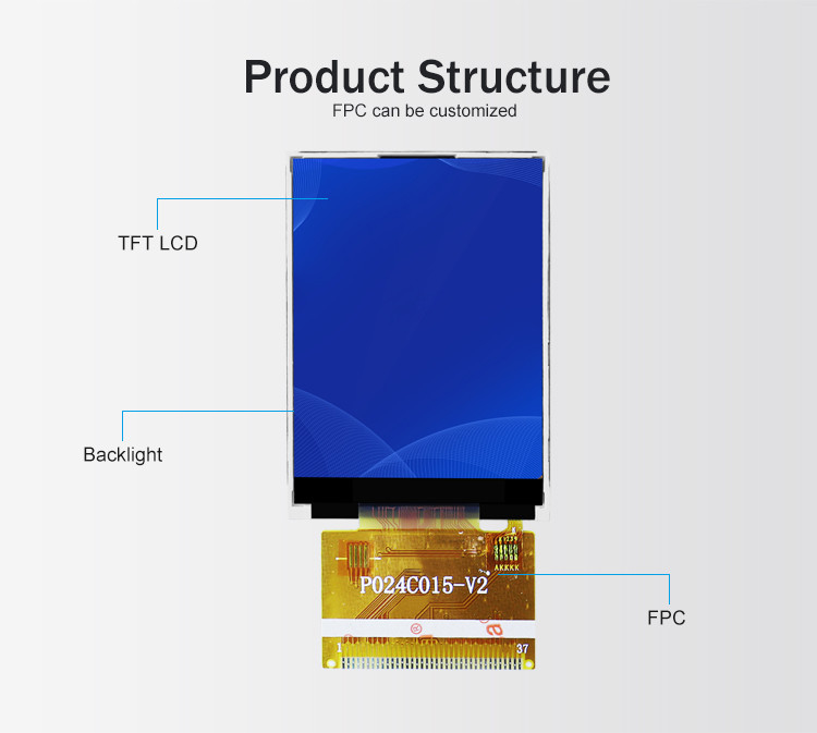 Polcd ILI9341V Módulo TFT LCD 2,4 pulgadas Tft Spi 240x320 8080 MCU 8 bits
