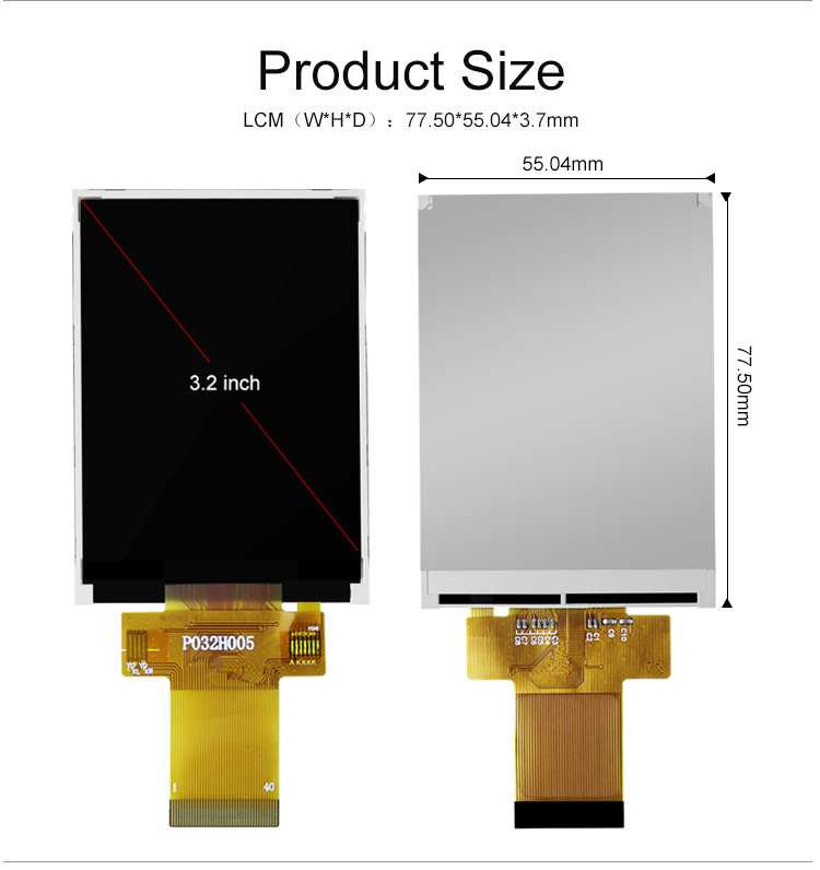 Polcd 12 0'CLOCK 3.2 Pulgadas Tft Lcd ILI9341V Módulo TFT LCD 240X320