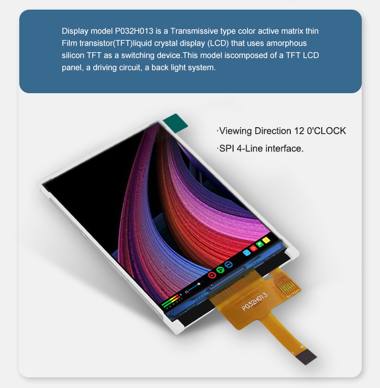 Polcd ST7789V 3.2 Pulgadas Tft Lcd Color 262K TFT LCD Display 48.6mm 12 0'CLOCK