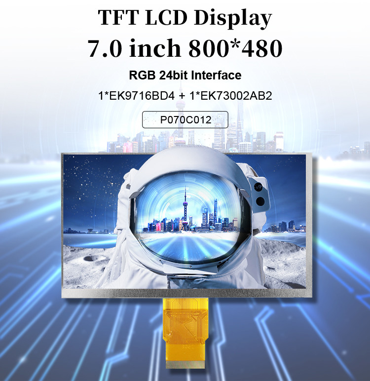 Polcd 7 pulgadas Módulo Tft 800X480 Alto brillo IPS Pantalla Interfaz RGB Panel táctil capacitivo 7