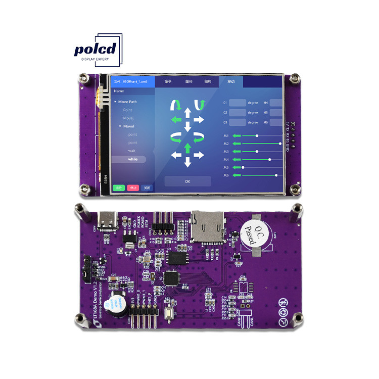 Polcd 3,5 pulgadas Puerto de serie de instrucciones de la pantalla de mando LCD módulos TFT pantalla HMI pantalla táctil