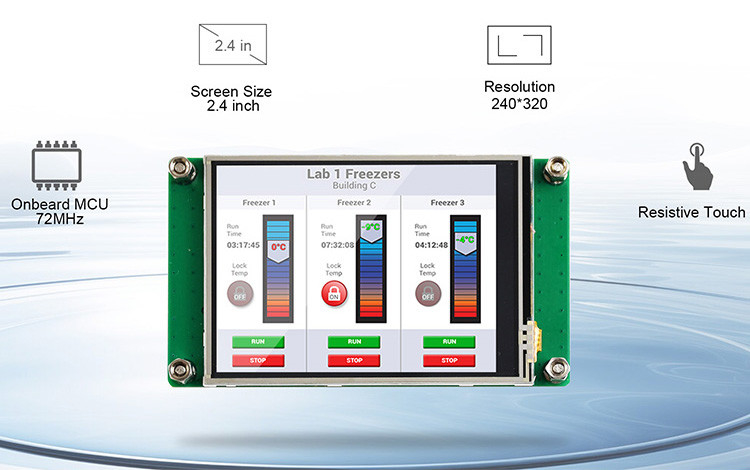 Polcd 2.4 pulgadas Tft LCD Modulo 240 * 320 Hmi Uart Puerto Smart LCD Display Resistencia industrial pantalla táctil