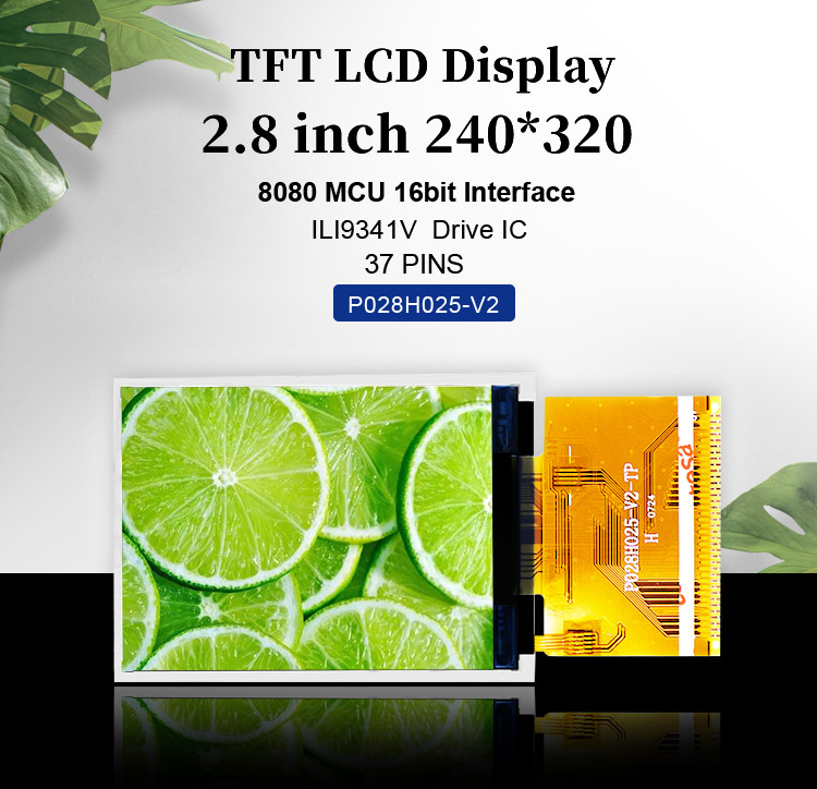 Resolución Polcd 240X320 pantalla táctil de 2,8 pulgadas Spi Tft Lcd Ili9341V RoHS TFT