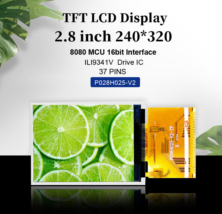 Polcd RoHS Pantalla TFT HD de 2,8 pulgadas 8080 MCU Pantalla Tft Lcd de 16 bits