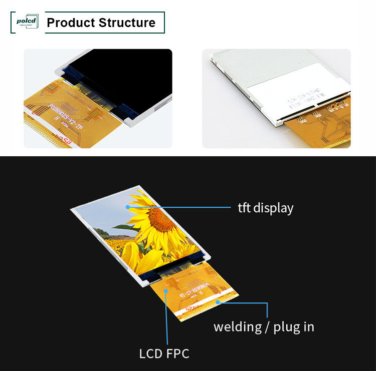 Polcd RoHS Pantalla TFT HD de 2,8 pulgadas 8080 MCU Pantalla Tft Lcd de 16 bits