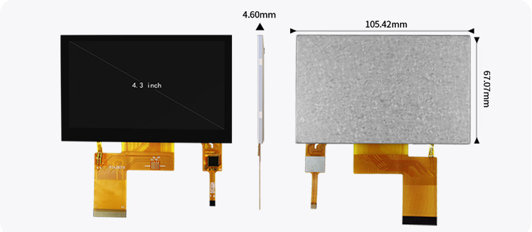 Polcd ST7262E43 Pantalla Tft Lcd de 4,3 pulgadas Panel táctil LCD de 280 nit 800X480