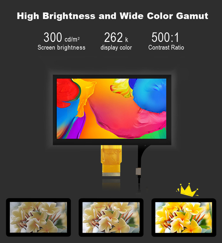 Polcd 7 pulgadas Modulo LCD de tamaño medio 800*480 Display TFT táctil capacitivo de alto brillo