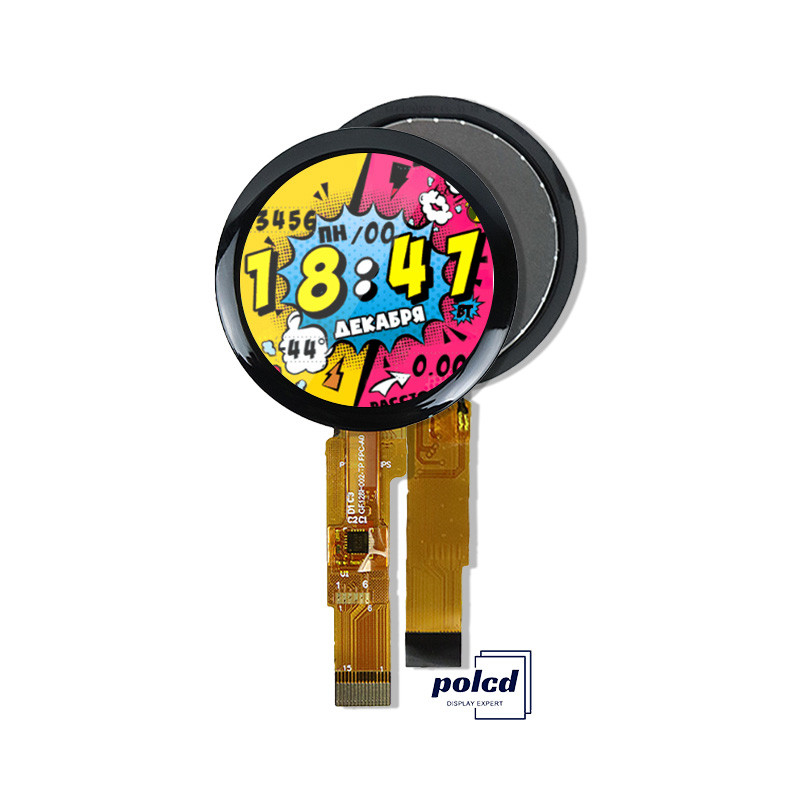 Polcd 1.28 pulgadas IPS Circular LCD Display 240xRGBx240 Resolución Modulo LCD TFT personalizado para relojes inteligentes