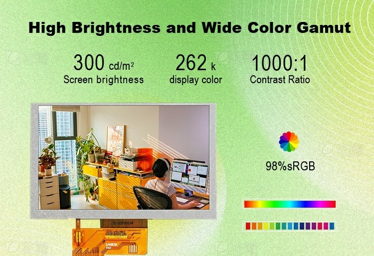 Polcd Modulo LCD de 5 pulgadas personalizado Interfaz RGB 800*480 ST7265 Panel IPS Pantalla LCD TFT