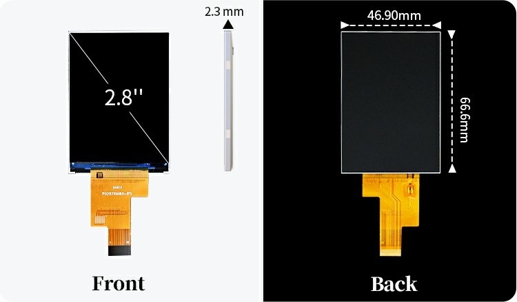 Polcd 2.8 pulgadas IPS Todos los ángulos de visión TFT 480 * 640 Resolución 20 Pin ST7701S ic módulo de pantalla LCD