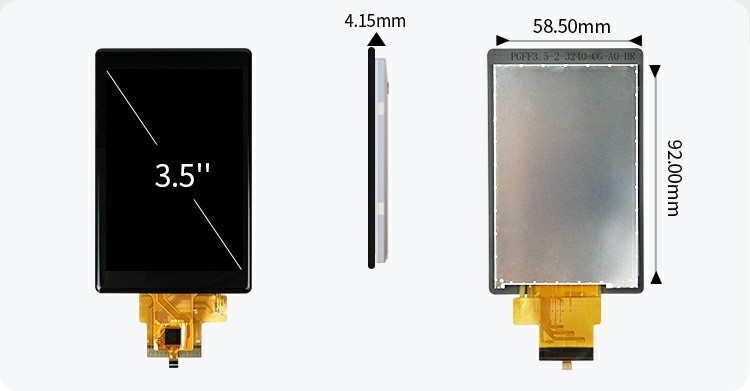 Polcd Personalizado 3.5 pulgadas 320x480 pantalla táctil 500nit ST7796U IPS Tft módulo de pantalla LCD