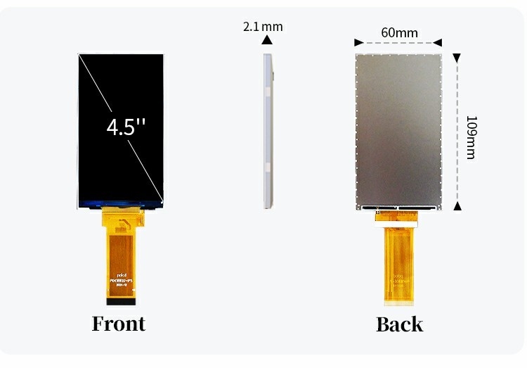 Interfaz Polcd Rgb de 4,5 pulgadas Paneles de visualización a color 480 * 854 Resolución de 40 pines GC9503V Ic Módulo LCD TFT