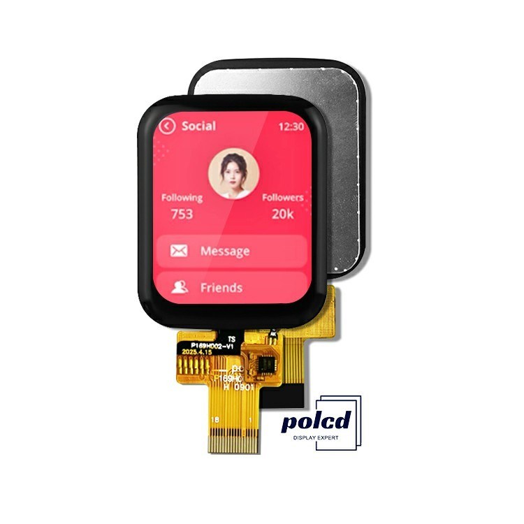 Polcd 1.69 pulgadas TFT capacitiva pantalla táctil 240x280 normalmente negro módulo IPS LCD