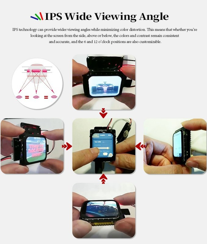 Polcd 1.69 pulgadas 240x280 Panel táctil capacitivo Ángulo de visión completo Módulo LCD para Smart Watch