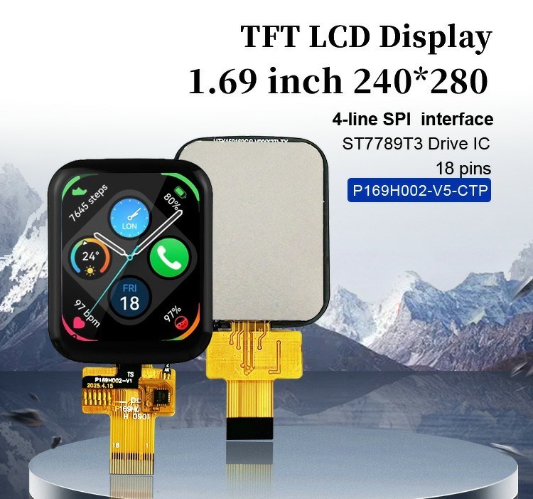 Polcd 1,69 pulgadas pantalla táctil pantalla LCD 240x280 interfaz SPI módulo TFT pequeño