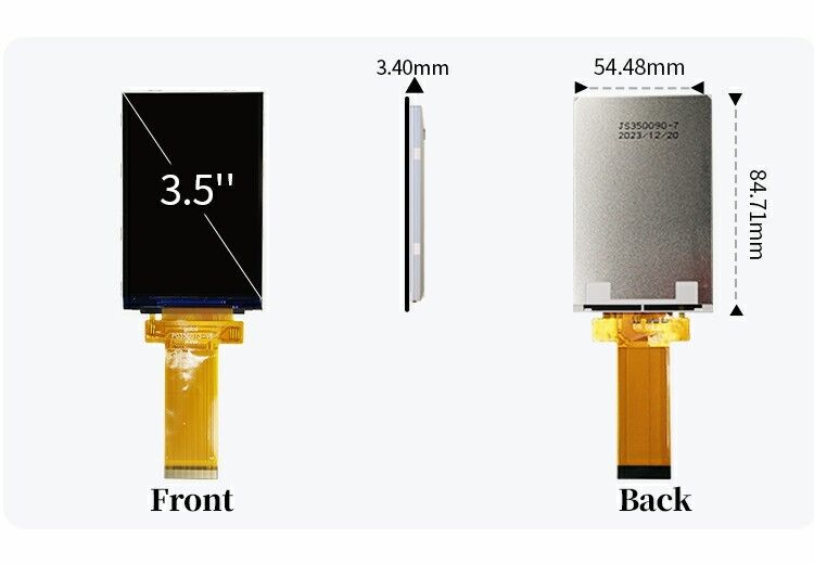 Polcd 3.5 pulgadas QVGA pantalla LCD con 320x480 Resolución MCU Interfaz SPI Panel táctil 3.5 