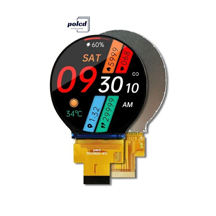 Polcd 2,1 pulgadas IPS LCD redondo pequeño 480*480 interfaz Mipi ST7701S Módulo de visualización TFT circular