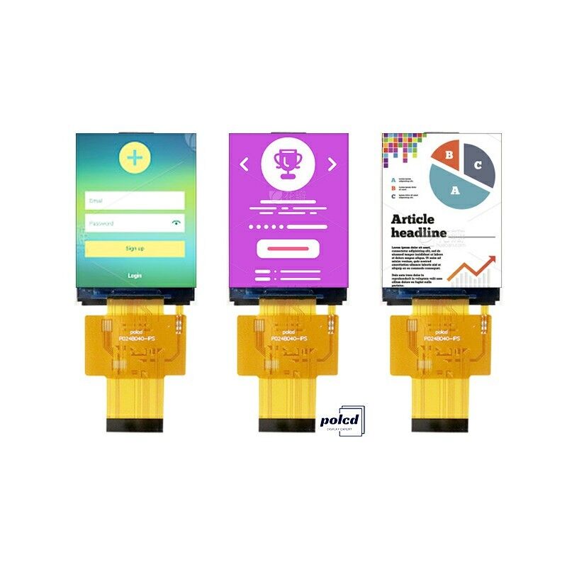 Polcd Mini 2.4 pulgadas IPS TFT LCD Modulo de visualización de 40 pines Panel de pantalla LCD de tamaño pequeño 240x320