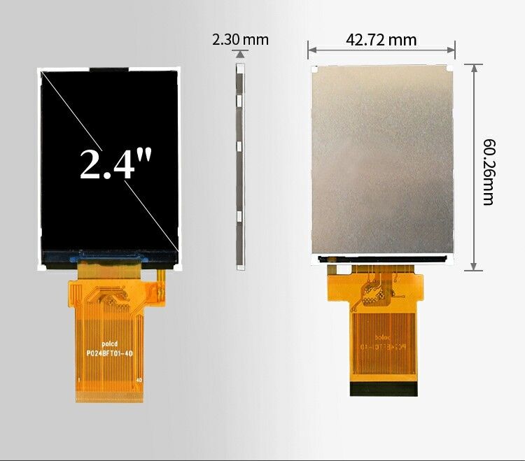Polcd Modulo LCM de 2,4 pulgadas Transflectivo SPI MCU Soldadura 20 pines Resolución 240x320 Pantalla LCD TFT