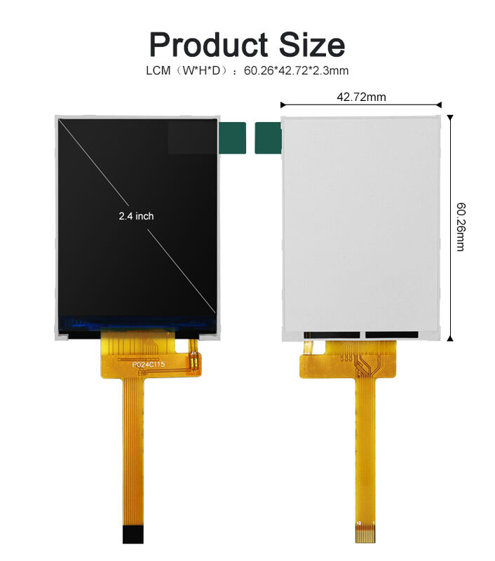 Polcd 260 Nit HD TFT Display 240X320 4 Interfaz SPI de cable LCD de 2,4 pulgadas Tft
