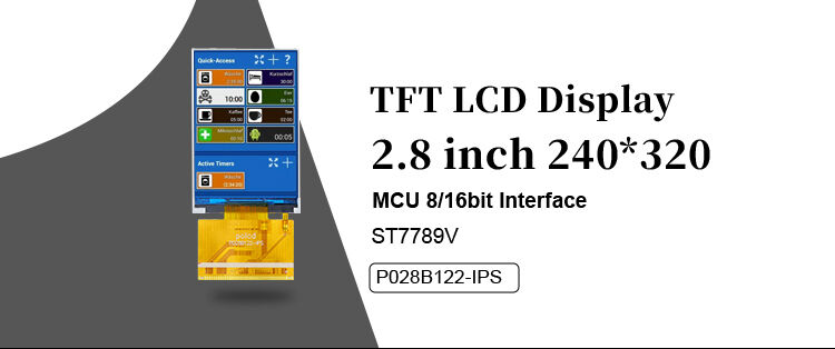 Polcd 2,8 pulgadas TFT Display 240x320 Pixel Panel de pantalla IPS 37 pin MCU ST7789V módulo TFT LCD
