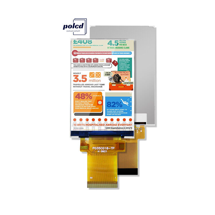 Polcd ILI9488 Pantalla Tft Lcd 12 0'CLOCK 3.5 Tft Lcd Raspberry Pi 48.96mm